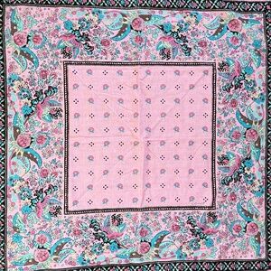 NWOT ECHO Scarf Western Floral Pastel Square Cotton